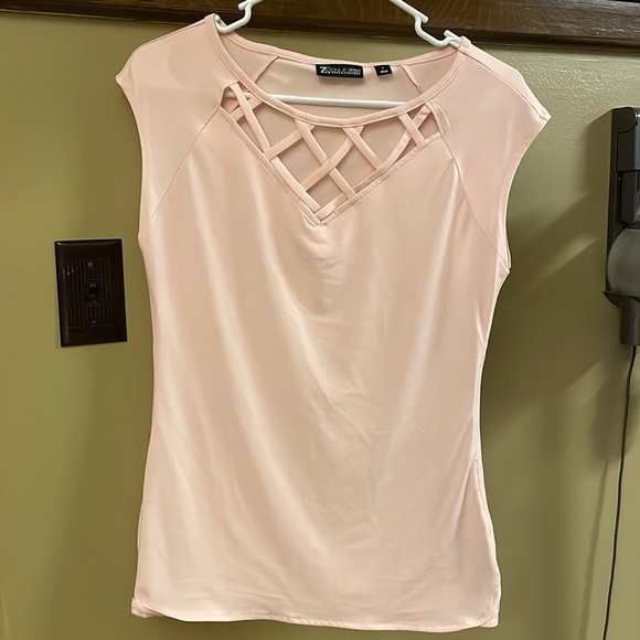 New York & Company Tops - Blush pink size small New York & company 7th Avenue blouse. Criss cross front.